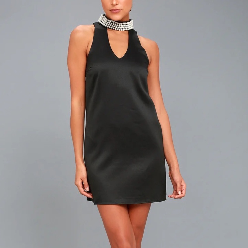 NWT Lulu’s Hugs and Kisses Black Pearl Mini Dress